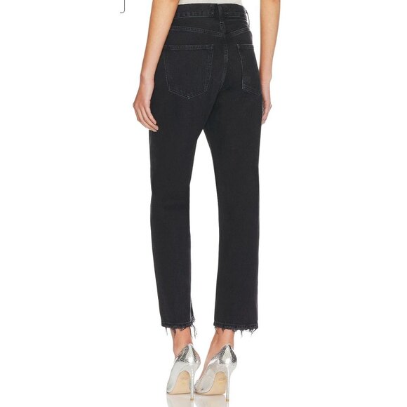Agolde 90's Crop Straight Leg Jeans Black-sz 30 - Picture 2 of 11